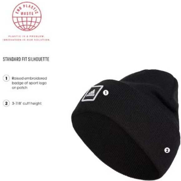 ADIDAS WIDE CUFF FOLD KNIT BEANIE - Picture 4 of 8
